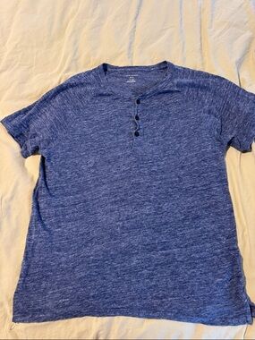 Club Monaco Blue Short-Sleeve Henley